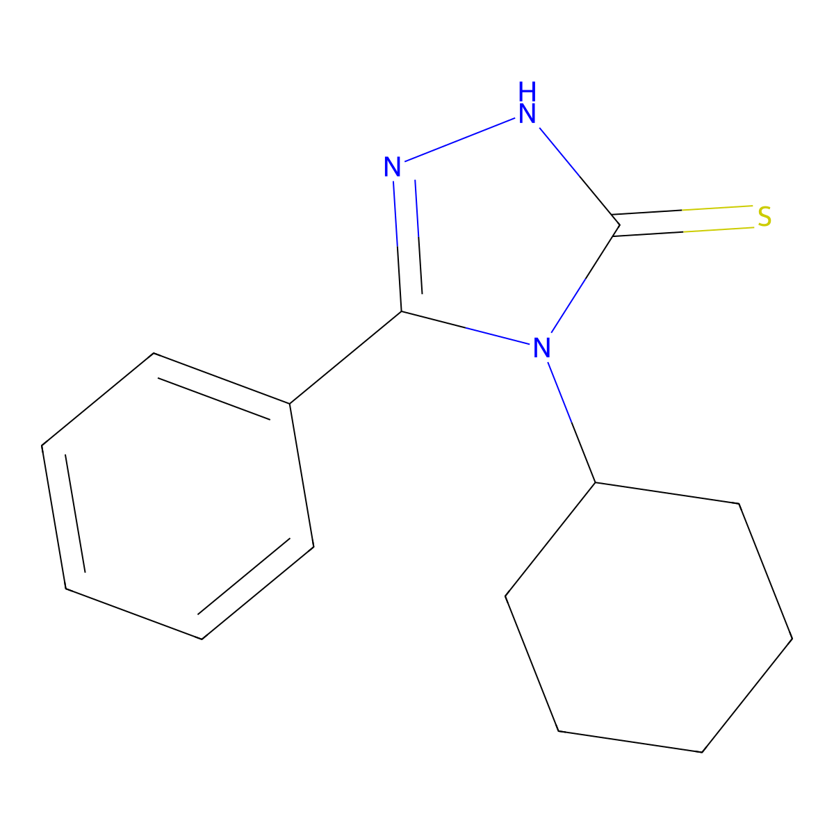 4-cyclohexyl-5-phenyl-4H-1,2,4-triazole-3-thiol molecular structure, CAS 38942-57-3