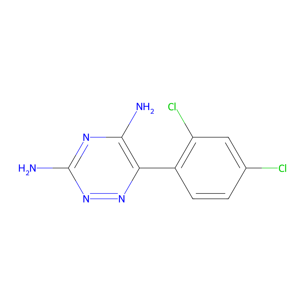 6-(2,4-Dichlorophenyl)-1,2,4-triazine-3,5-diamine molecular structure, CAS 38943-76-9