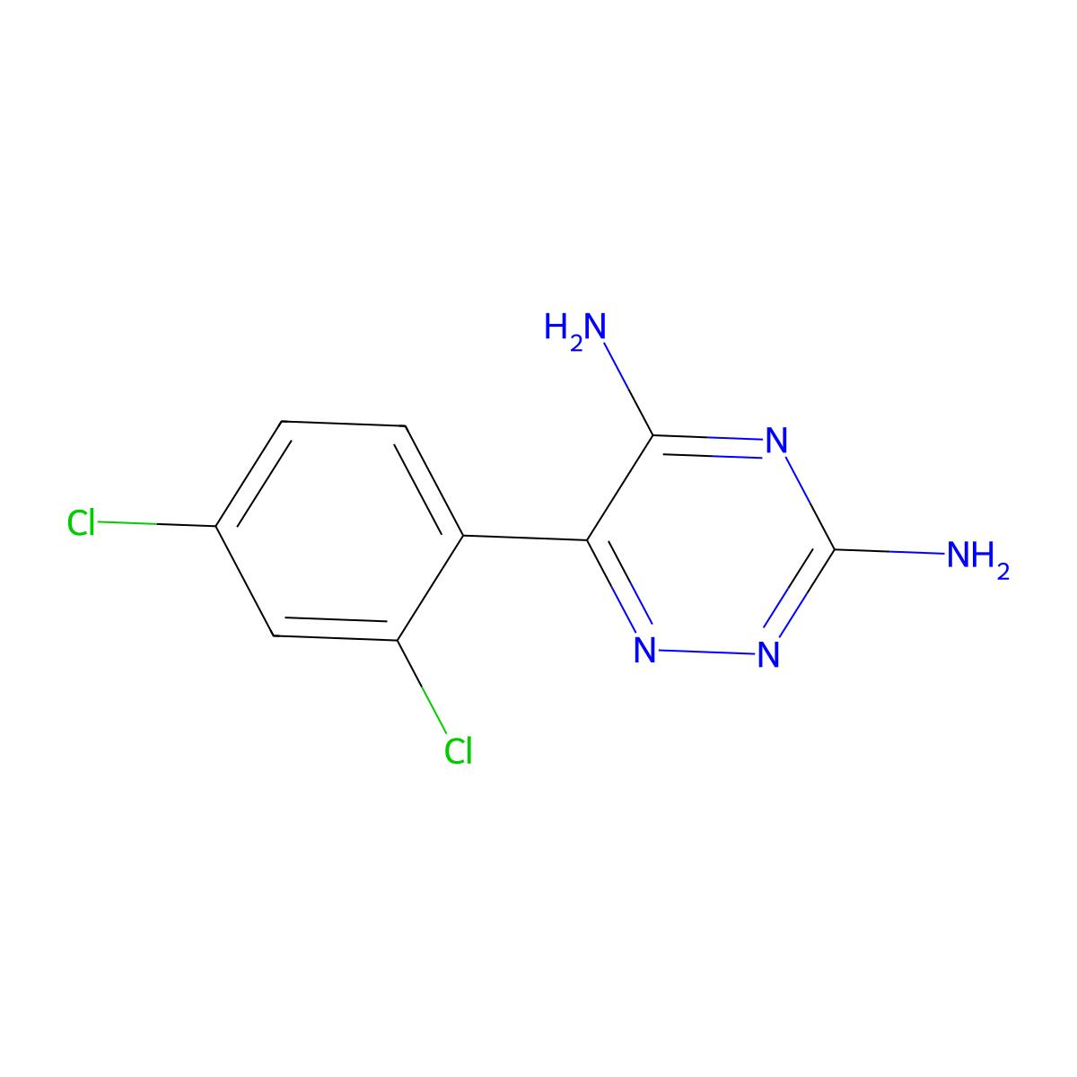6-(2,4-Dichlorophenyl)-1,2,4-triazine-3,5-diamine molecular structure, CAS 38943-76-9
