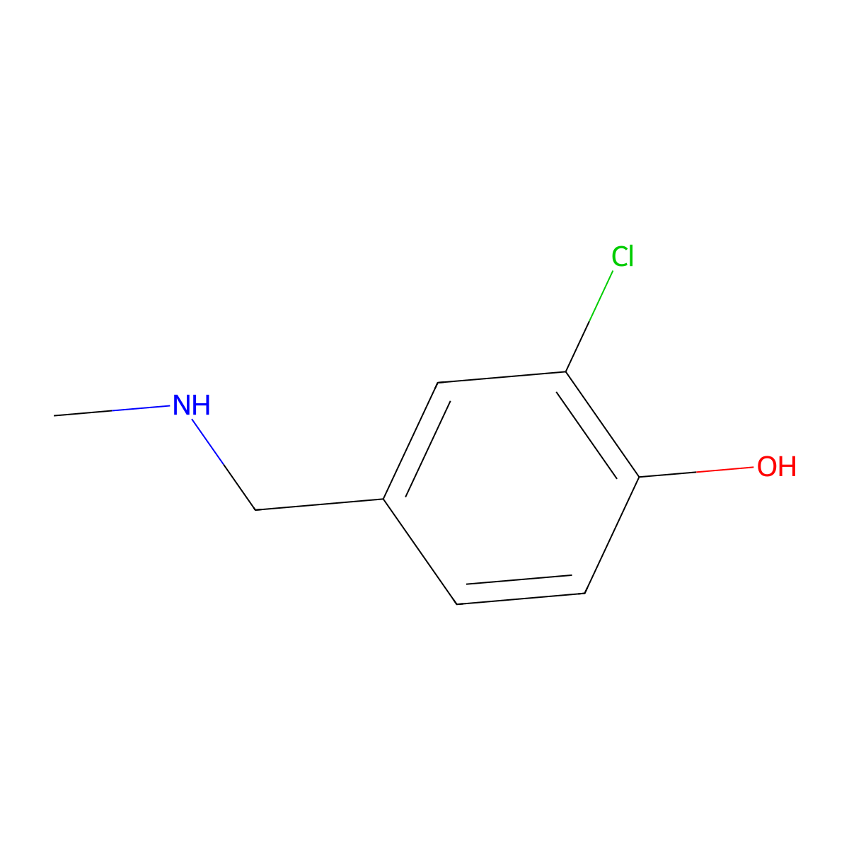 2-Chloro-4-[(methylamino)methyl]phenol molecular structure, CAS 38944-75-1