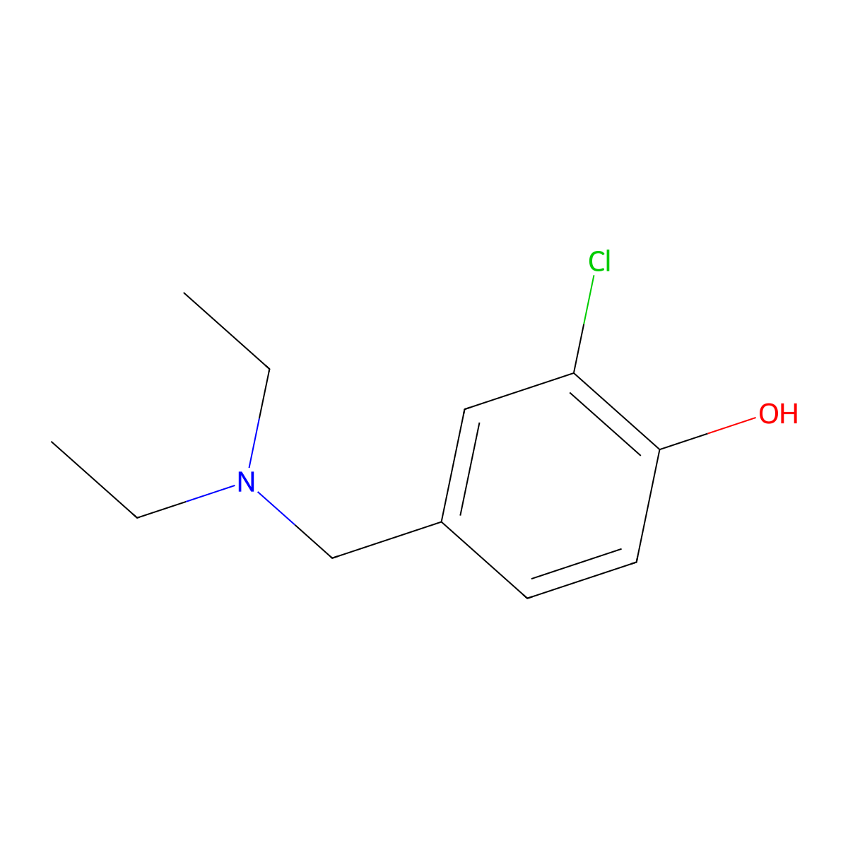 2-Chloro-4-[(diethylamino)methyl]phenol molecular structure, CAS 38944-78-4