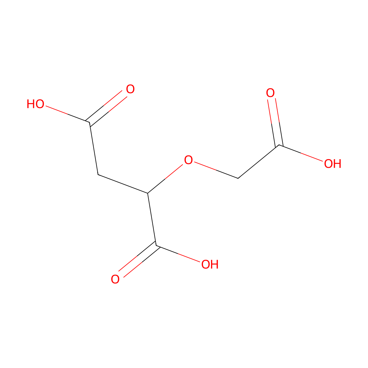 Carboxymethyloxysuccinic acid molecular structure, CAS 38945-27-6