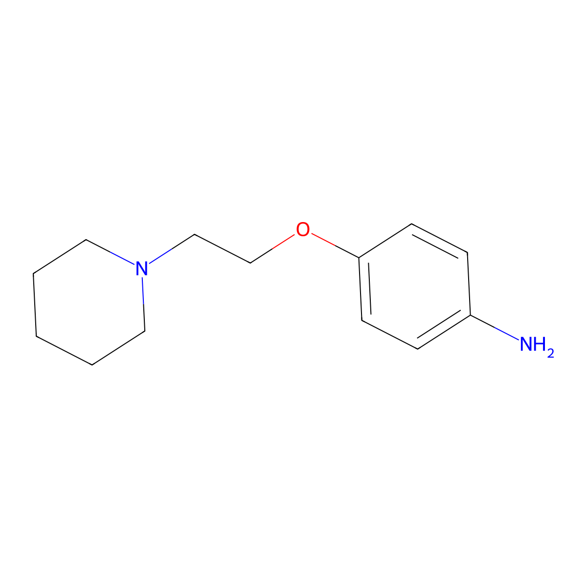 4-(2-Piperidin-1-yl-ethoxy)-phenylamine molecular structure, CAS 38948-27-5