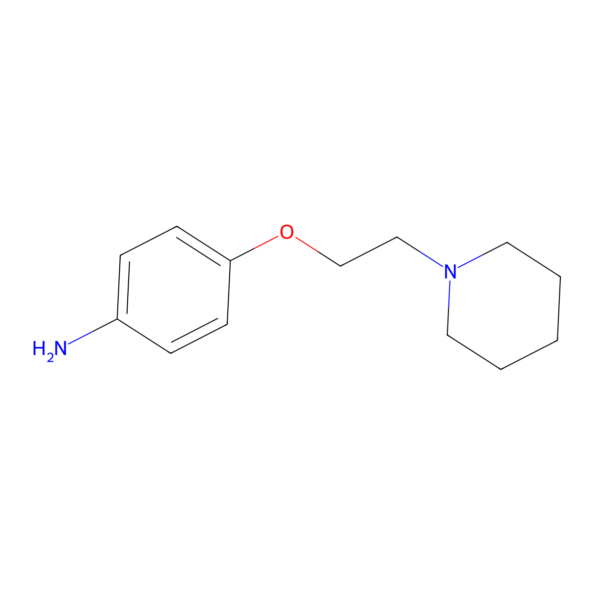 4-(2-Piperidin-1-yl-ethoxy)-phenylamine molecular structure, CAS 38948-27-5