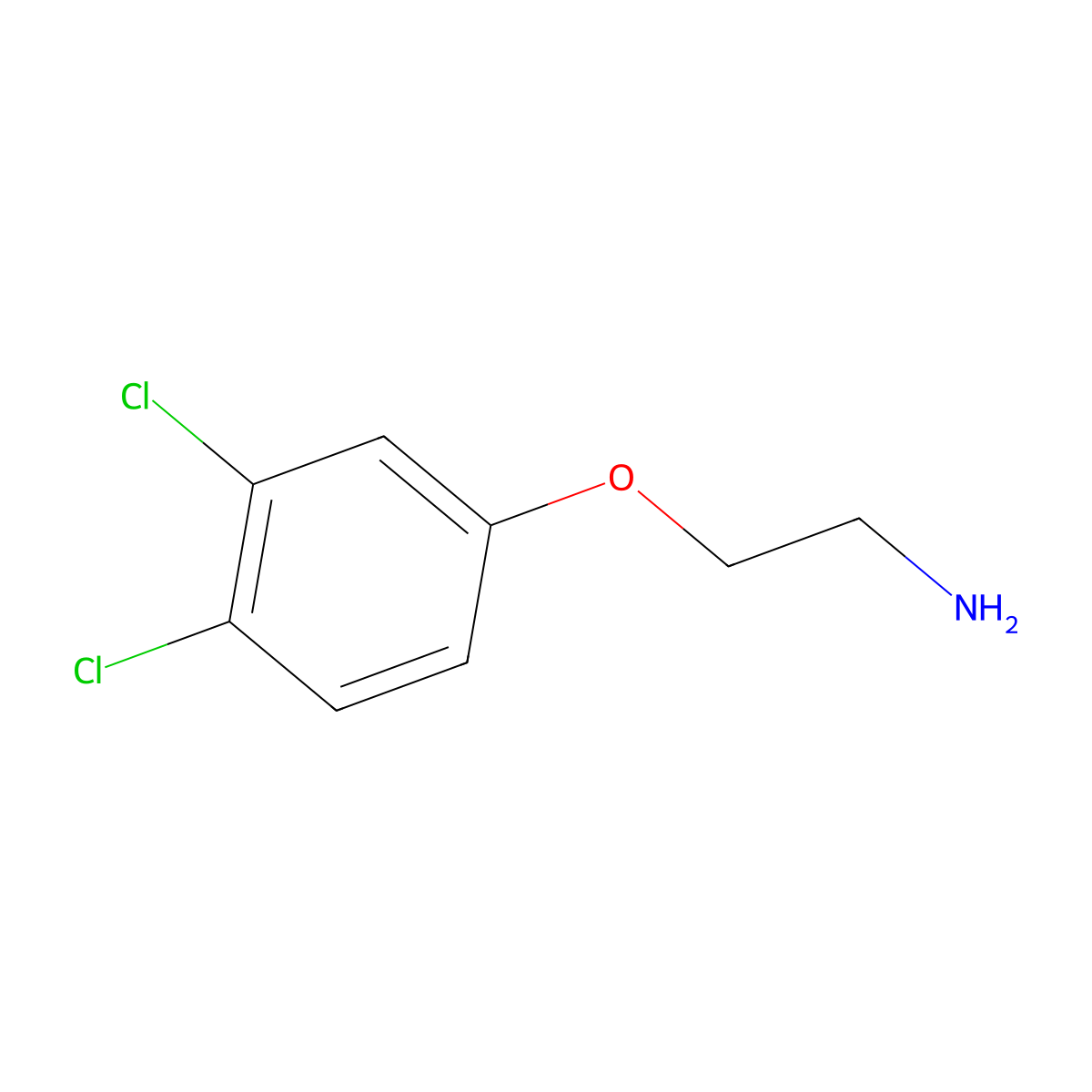 2-(3,4-Dichlorophenoxy)ethanamine molecular structure, CAS 38949-70-1