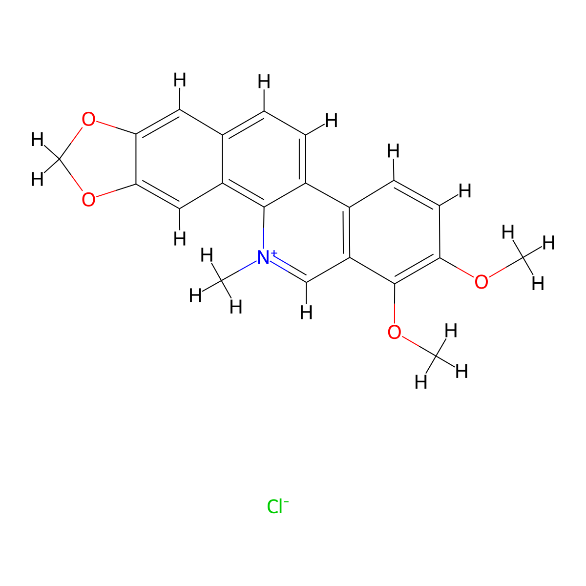 Chelerythrine, chloride molecular structure, CAS 3895-92-9