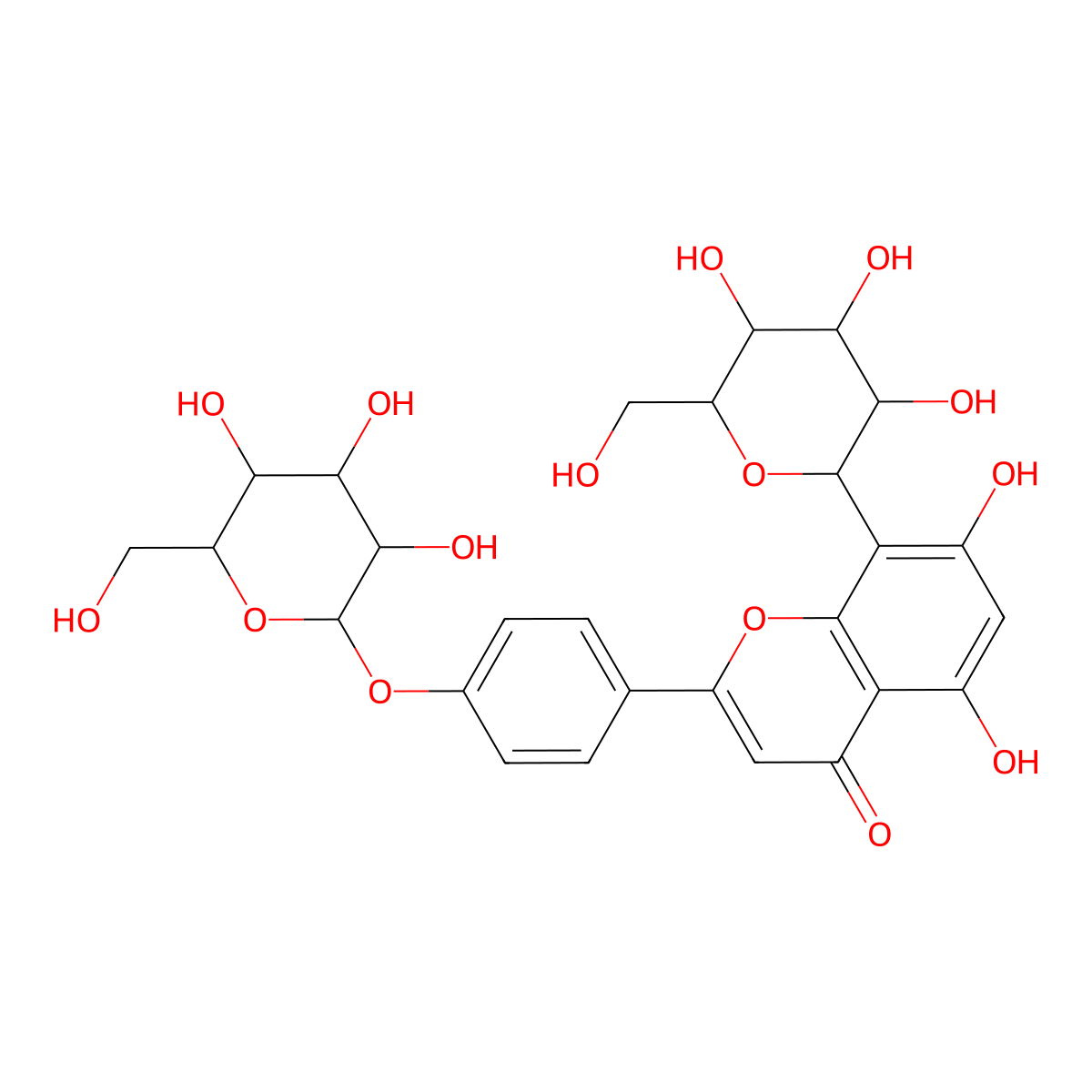 Vitexin 4'-glucoside molecular structure, CAS 38950-94-6