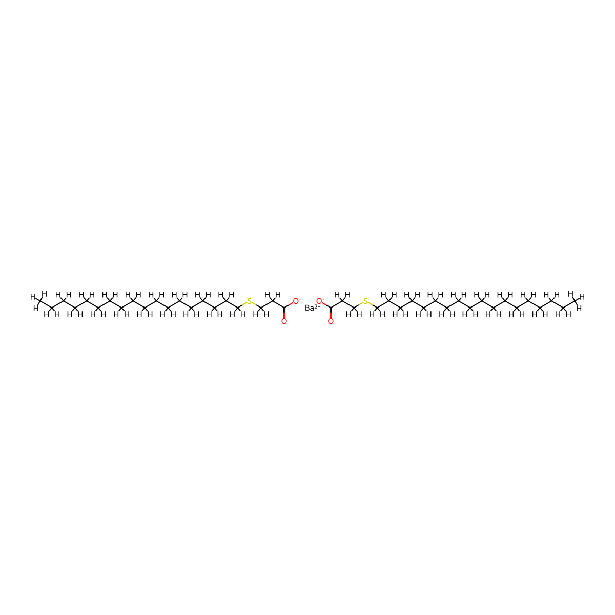 Propanoic acid, 3-(octadecylthio)-, barium salt (2:1) molecular structure, CAS 38952-51-1