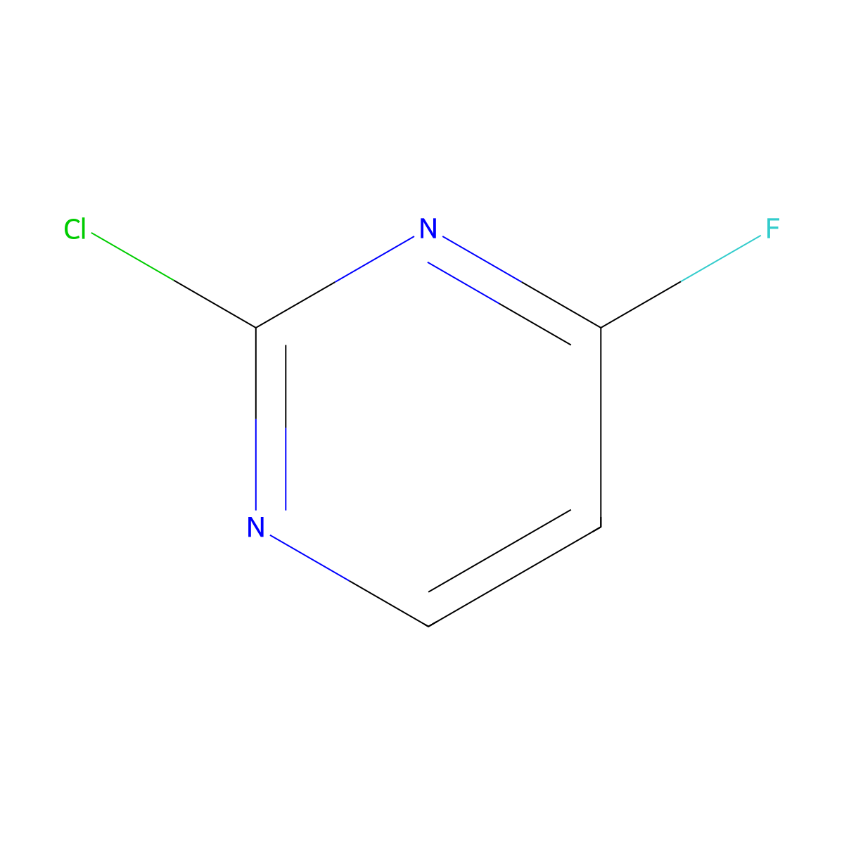 2-Chloro-4-fluoropyrimidine molecular structure, CAS 38953-29-6