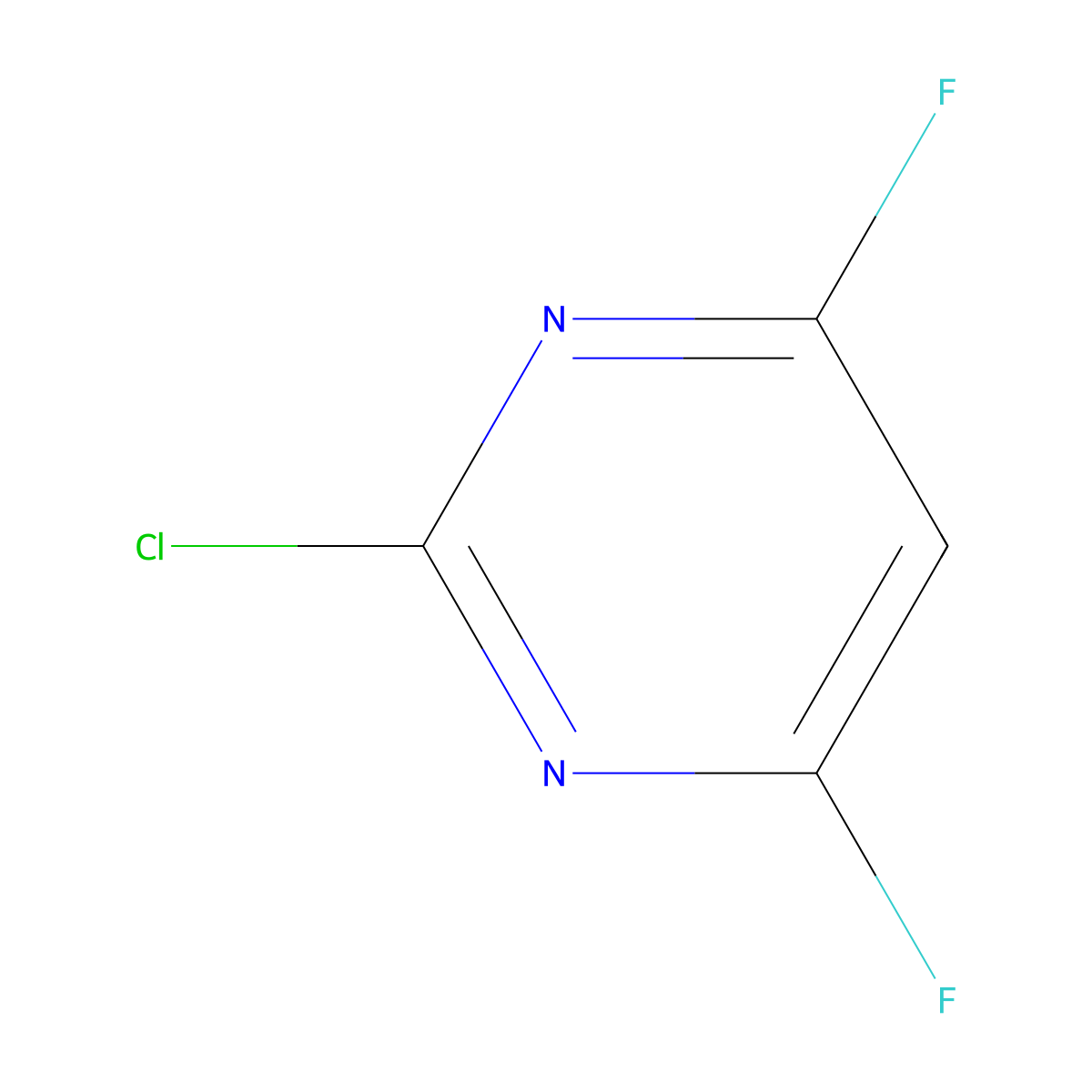 2-Chloro-4,6-difluoropyrimidine molecular structure, CAS 38953-30-9