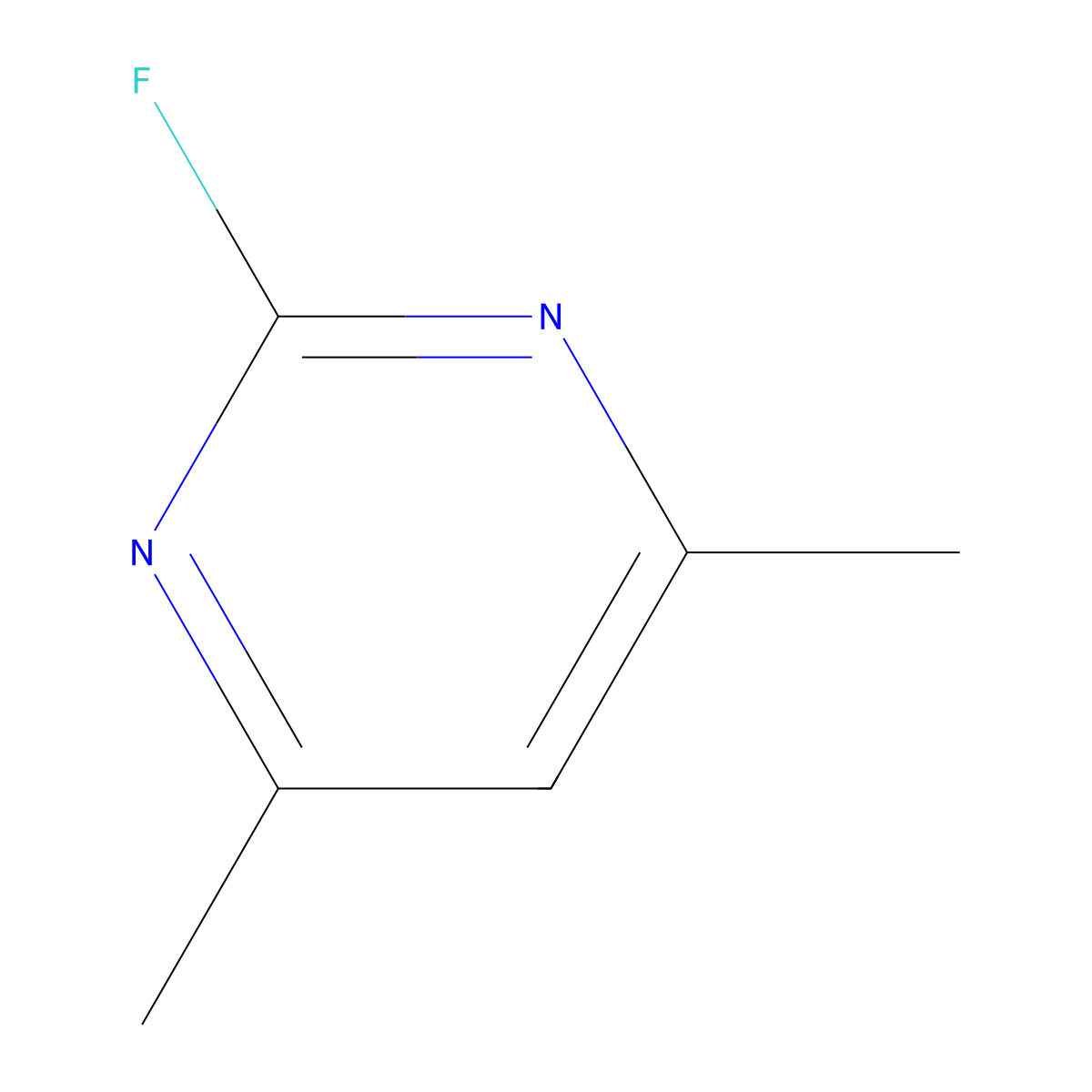 2-Fluoro-4,6-dimethylpyrimidine molecular structure, CAS 38953-33-2