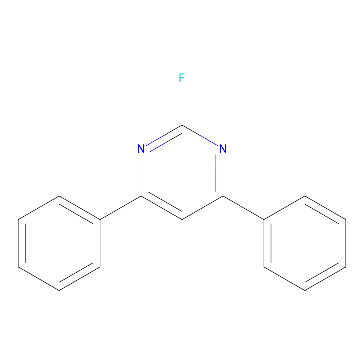 2-Fluoro-4,6-diphenylpyrimidine molecular structure, CAS 38953-36-5
