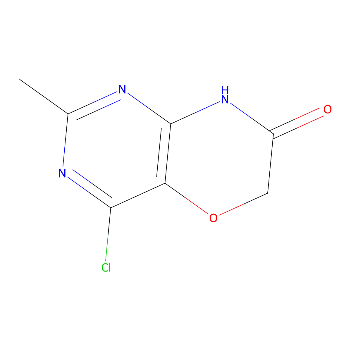 4-Chloro-2-methyl-8H-pyrimido[5,4-b][1,4]oxazin-7-one molecular structure, CAS 38953-47-8