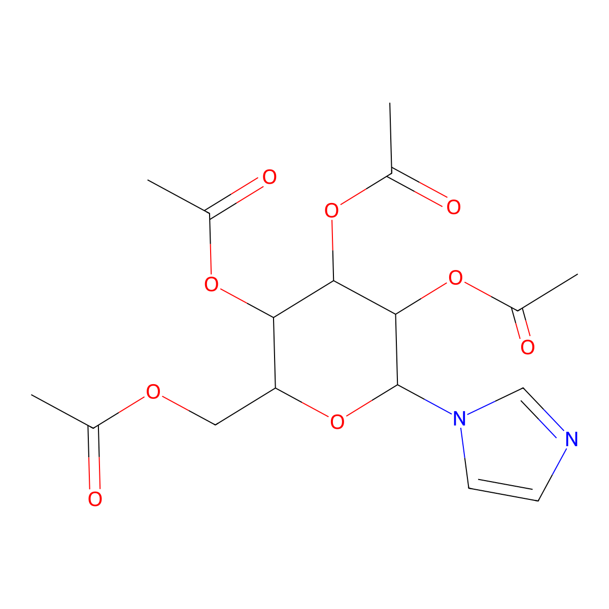 1-(2,3,4,6-Tetra-O-acetyl-beta-D-glucopyranosyl)-1H-imidazole molecular structure, CAS 38953-70-7