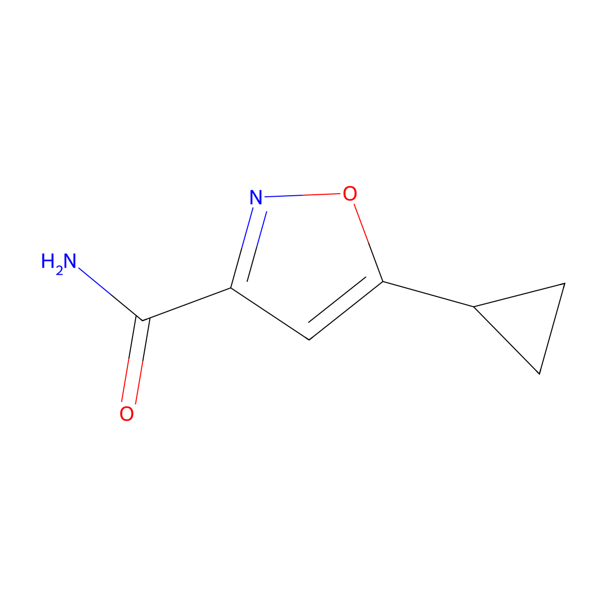 5-Cyclopropylisoxazole-3-carboxamide molecular structure, CAS 38955-40-7
