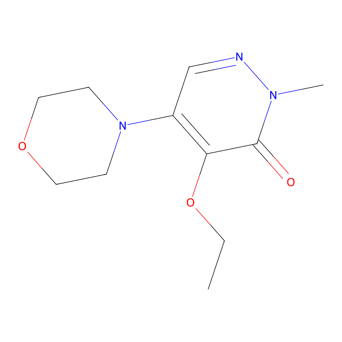Emorfazone molecular structure, CAS 38957-41-4