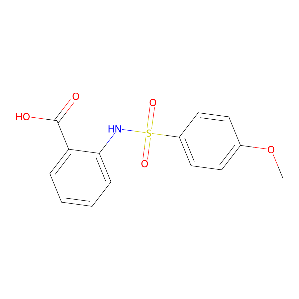 2-(4-Methoxy-benzenesulfonylamino)-benzoic acid molecular structure, CAS 38957-44-7