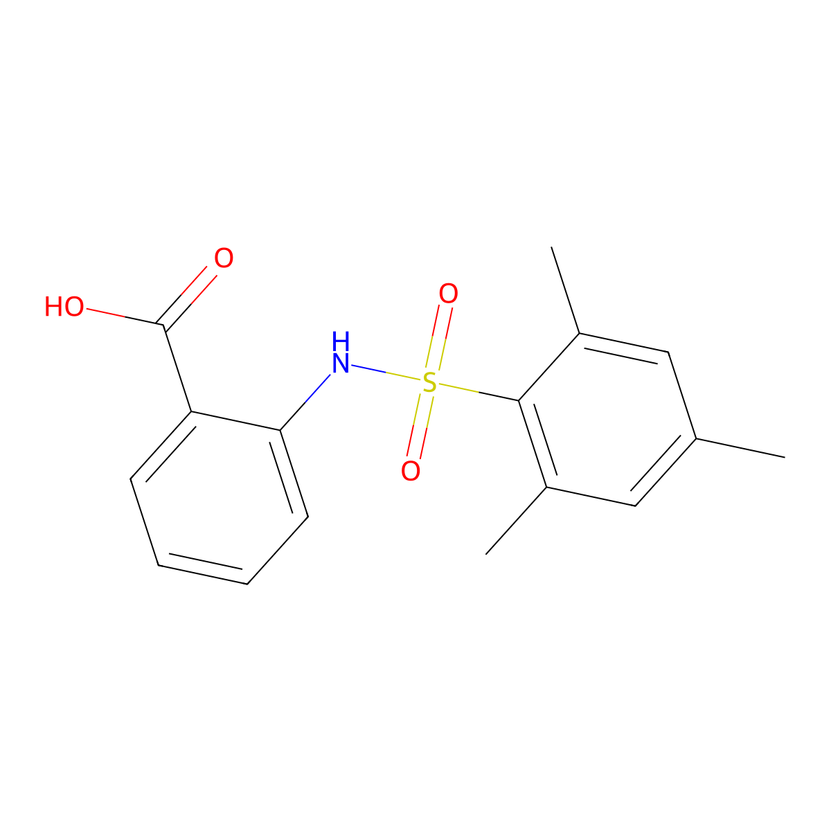 2-(2,4,6-Trimethylbenzenesulfonamido)benzoic acid molecular structure, CAS 38957-46-9