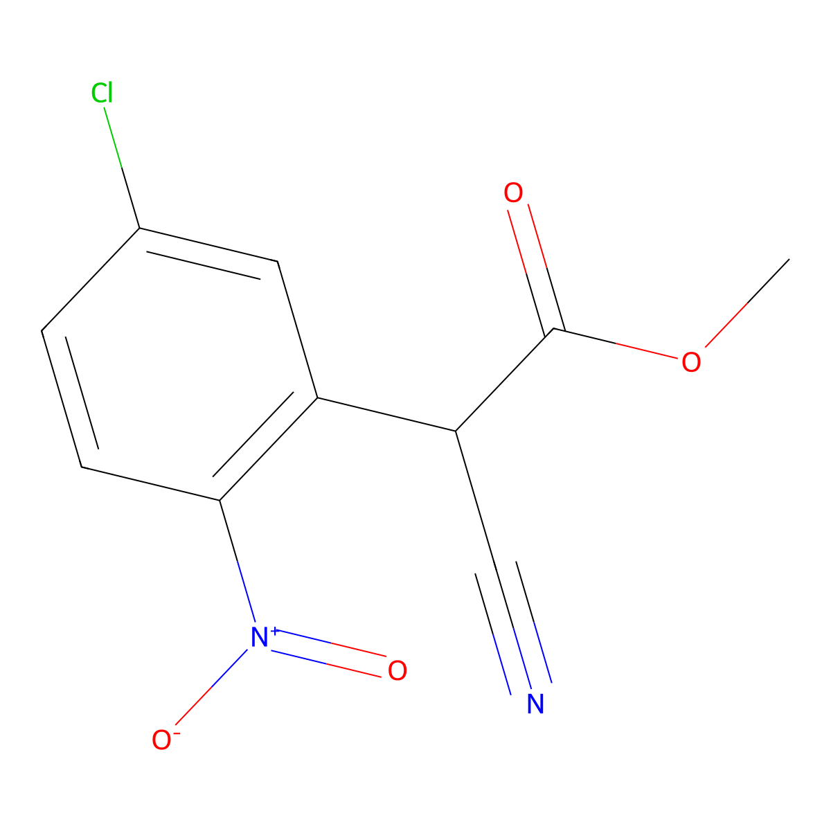 Methyl 2-(5-chloro-2-nitrophenyl)-2-cyanoacetate molecular structure, CAS 389571-34-0