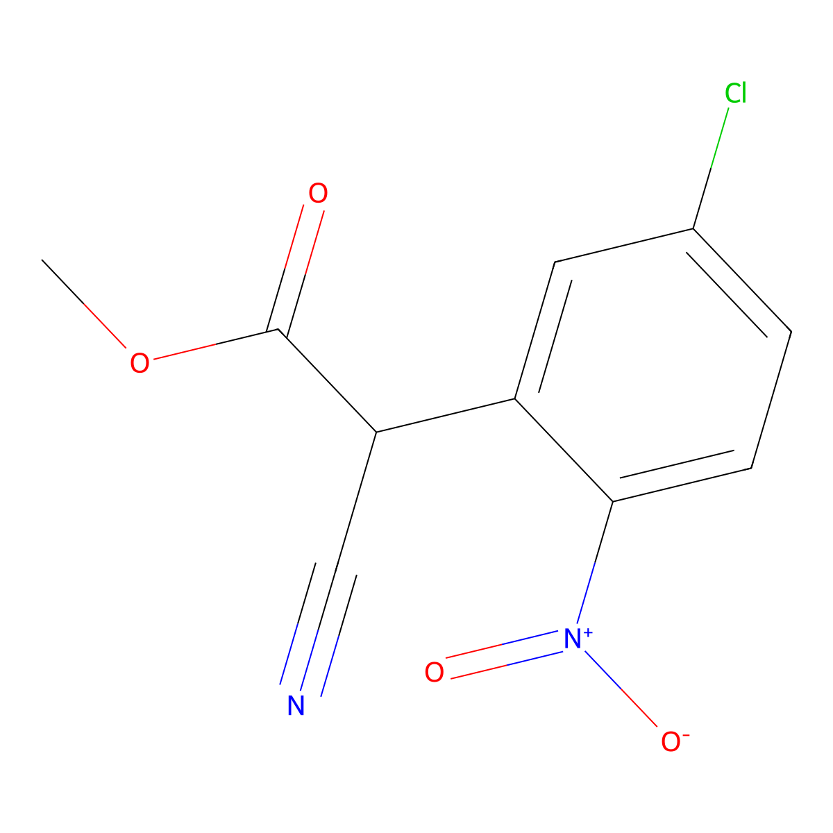 Methyl 2-(5-chloro-2-nitrophenyl)-2-cyanoacetate molecular structure, CAS 389571-34-0
