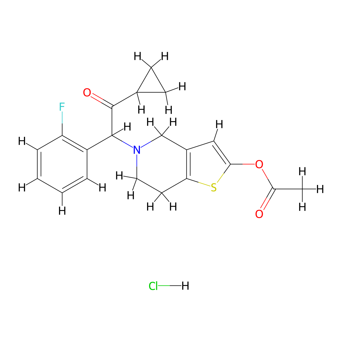 Prasugrel Hydrochloride molecular structure, CAS 389574-19-0
