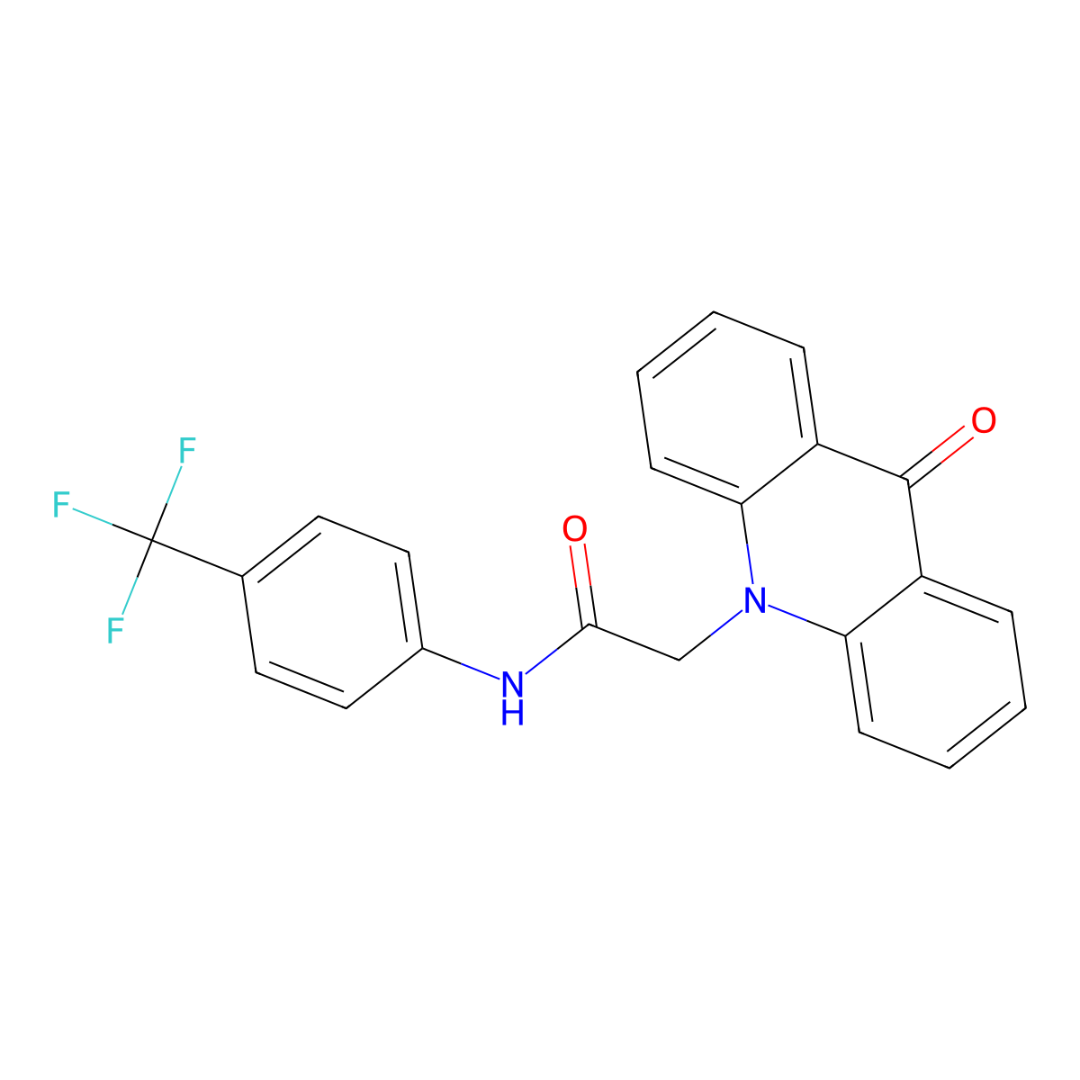 2-(9-oxoacridin-10(9H)-yl)-N-(4-(trifluoromethyl) phenyl)acetamide molecular structure, CAS 389577-18-8