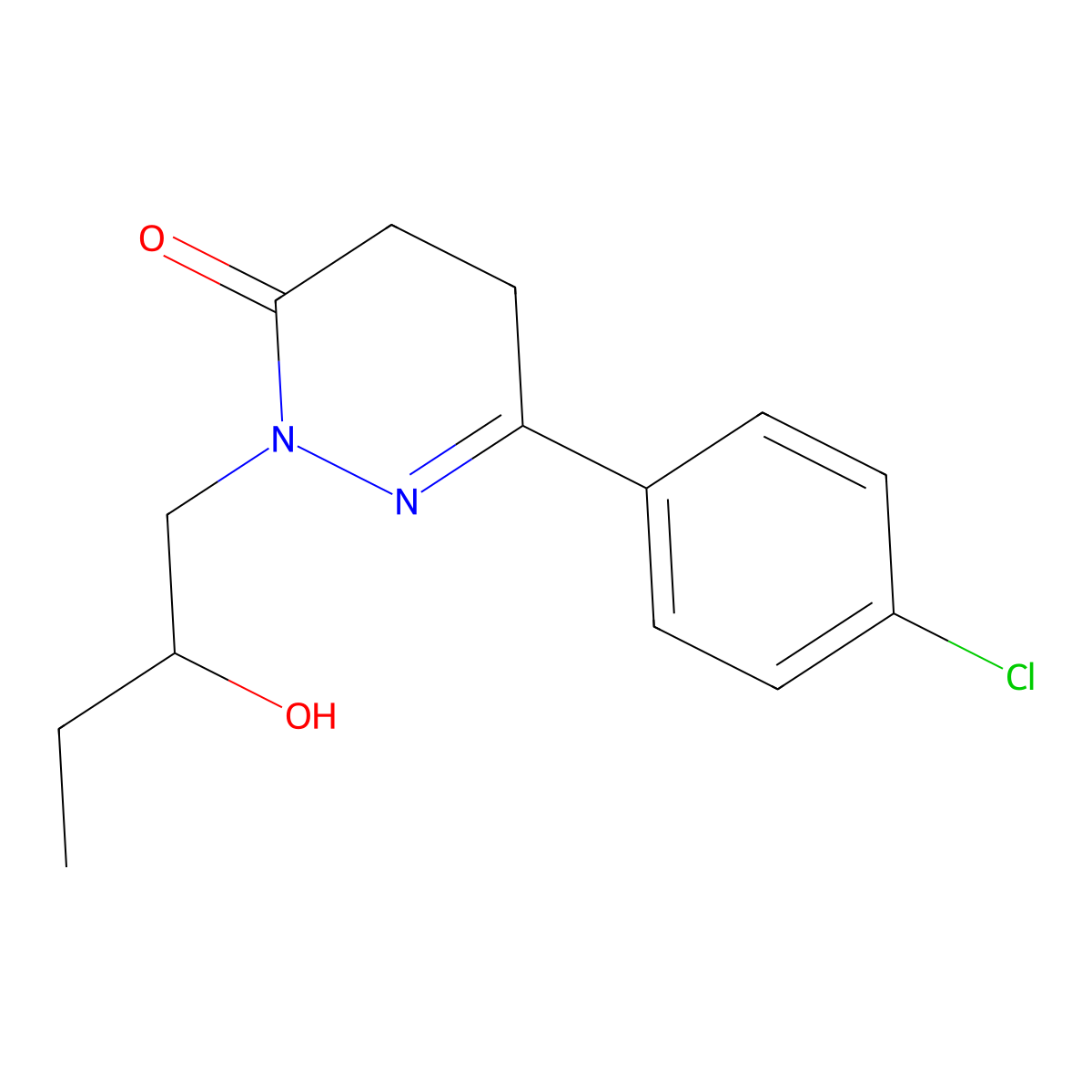 6-(p-Chlorophenyl)-2-(2'-hydroxybutyl)-4,5-dihydro-3-(2H)-pyridazinone molecular structure, CAS 38958-82-6