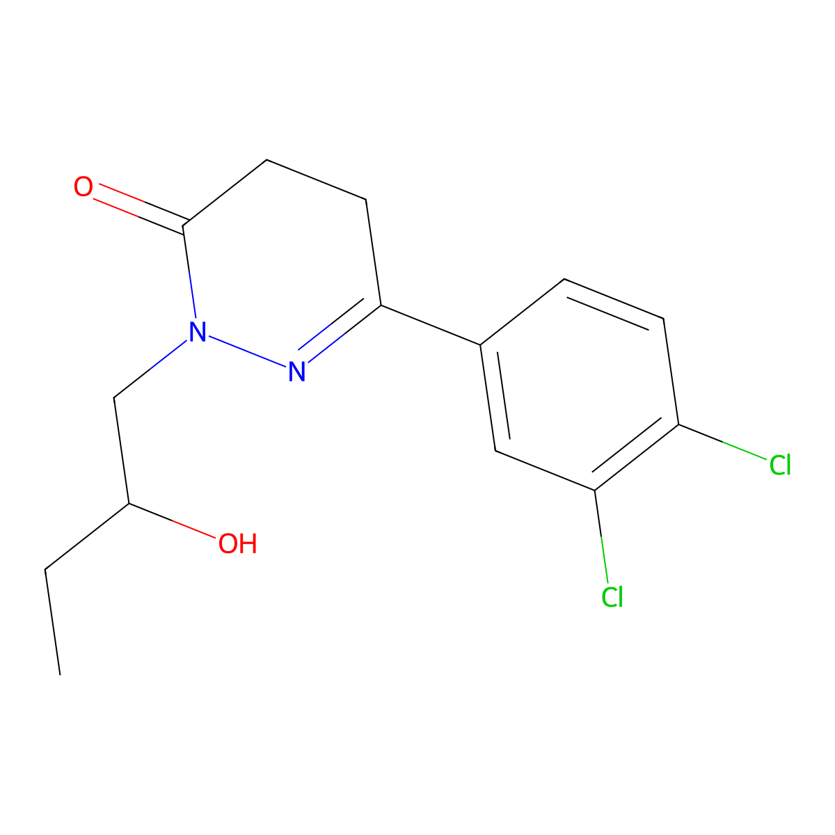 6-(3,4-Dichlorophenyl)-2-(2-hydroxybutyl)-4,5-dihydropyridazin-3(2H)-one molecular structure, CAS 38958-84-8