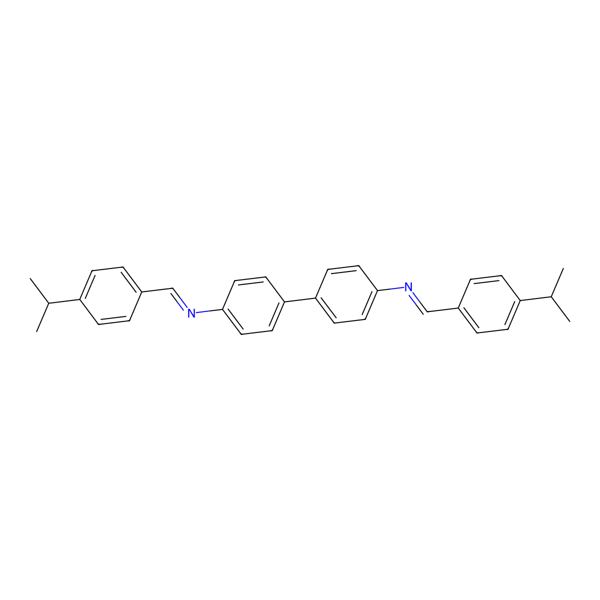(N4E,N4'E)-N4,N4'-bis(4-isopropylbenzylidene)-[1,1'-biphenyl]-4,4'-diamine molecular structure, CAS 389584-38-7