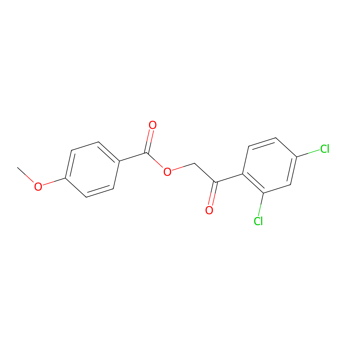 2-(2,4-Dichlorophenyl)-2-oxoethyl 4-methoxybenzoate molecular structure, CAS 389598-30-5