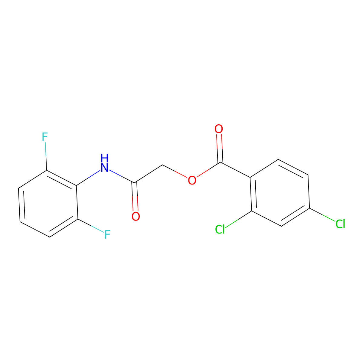 [2-(2,6-Difluoroanilino)-2-oxoethyl] 2,4-dichlorobenzoate molecular structure, CAS 389599-27-3
