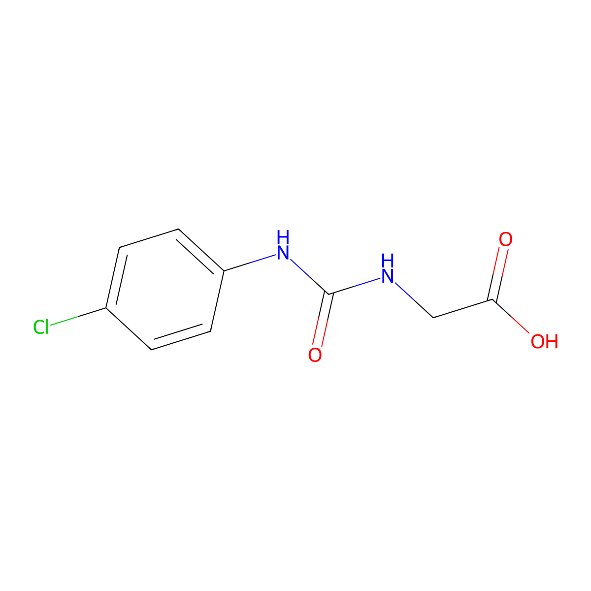 N-[(4-Chlorophenyl)carbamoyl]glycine molecular structure, CAS 3896-28-4
