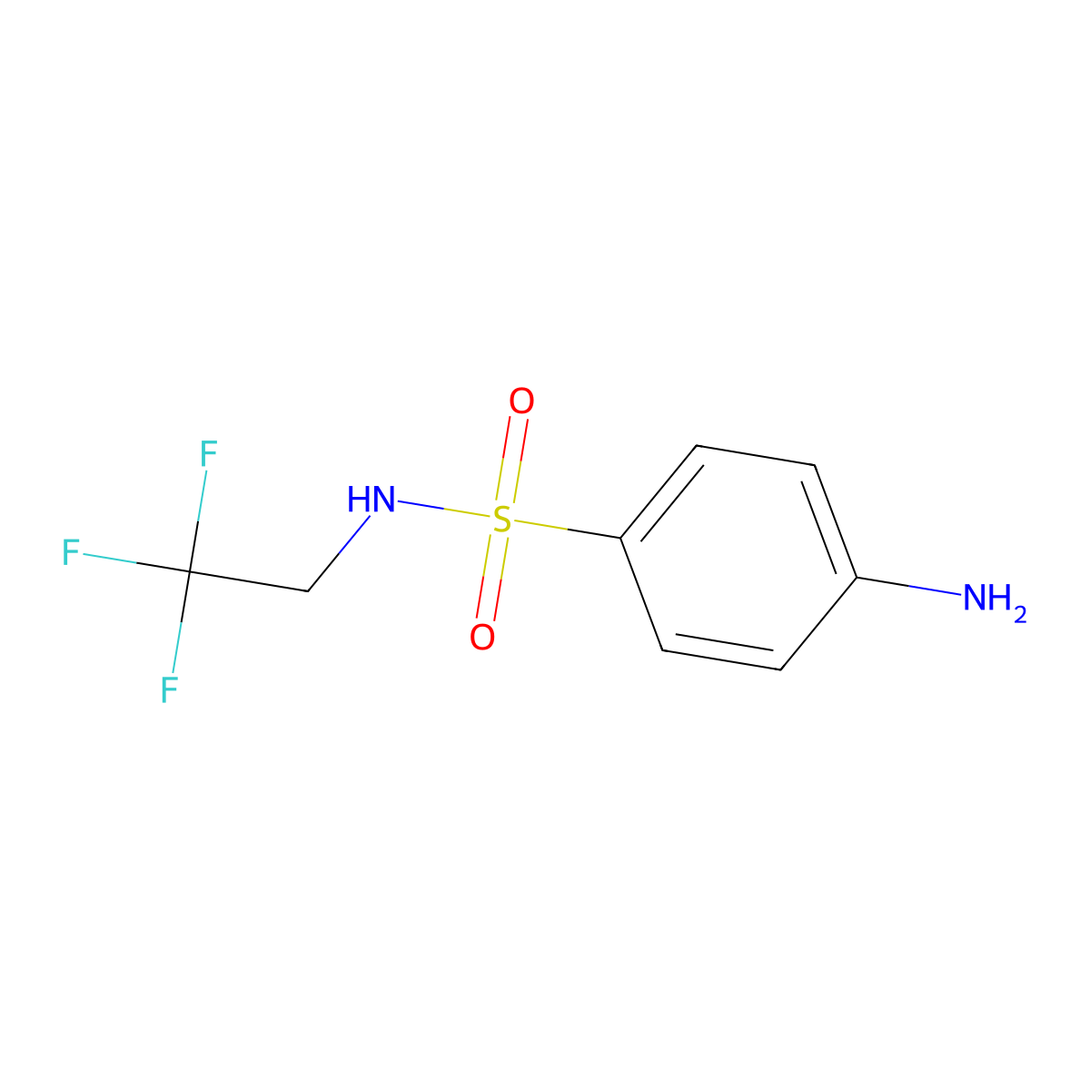 4-amino-N-(2,2,2-trifluoroethyl)benzene-1-sulfonamide molecular structure, CAS 389605-71-4