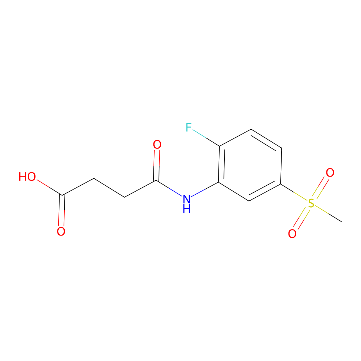 4-{[2-Fluoro-5-(methylsulfonyl)phenyl]amino}-4-oxobutanoic acid molecular structure, CAS 389609-83-0