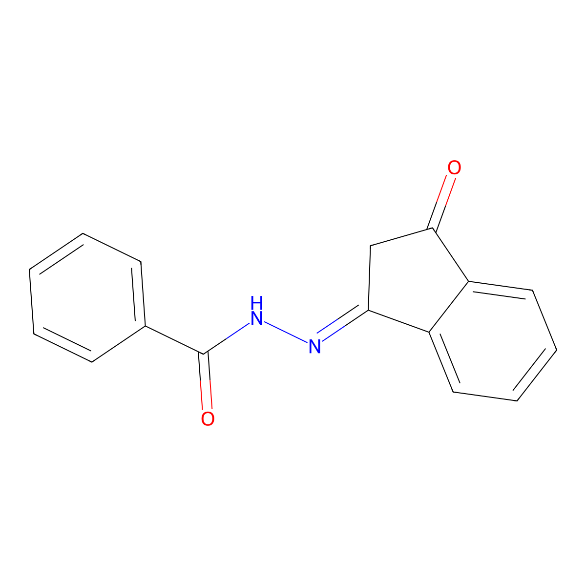 N'-(3-oxo-2,3-dihydro-1H-inden-1-ylidene)benzohydrazide molecular structure, CAS 389611-11-4