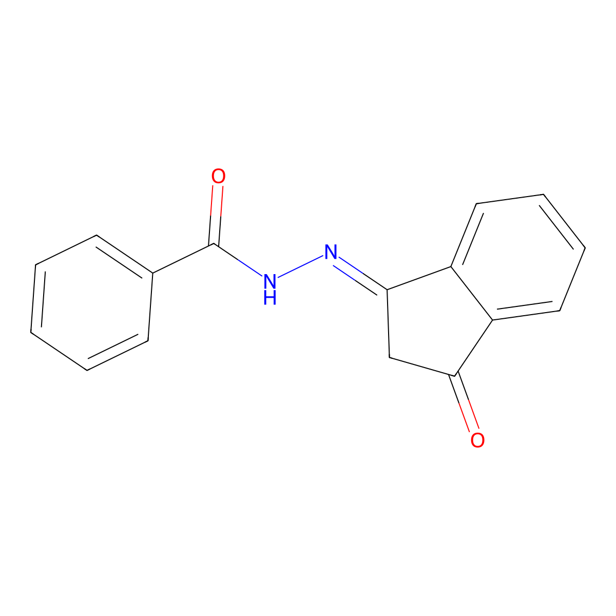 N'-(3-oxo-2,3-dihydro-1H-inden-1-ylidene)benzohydrazide molecular structure, CAS 389611-11-4