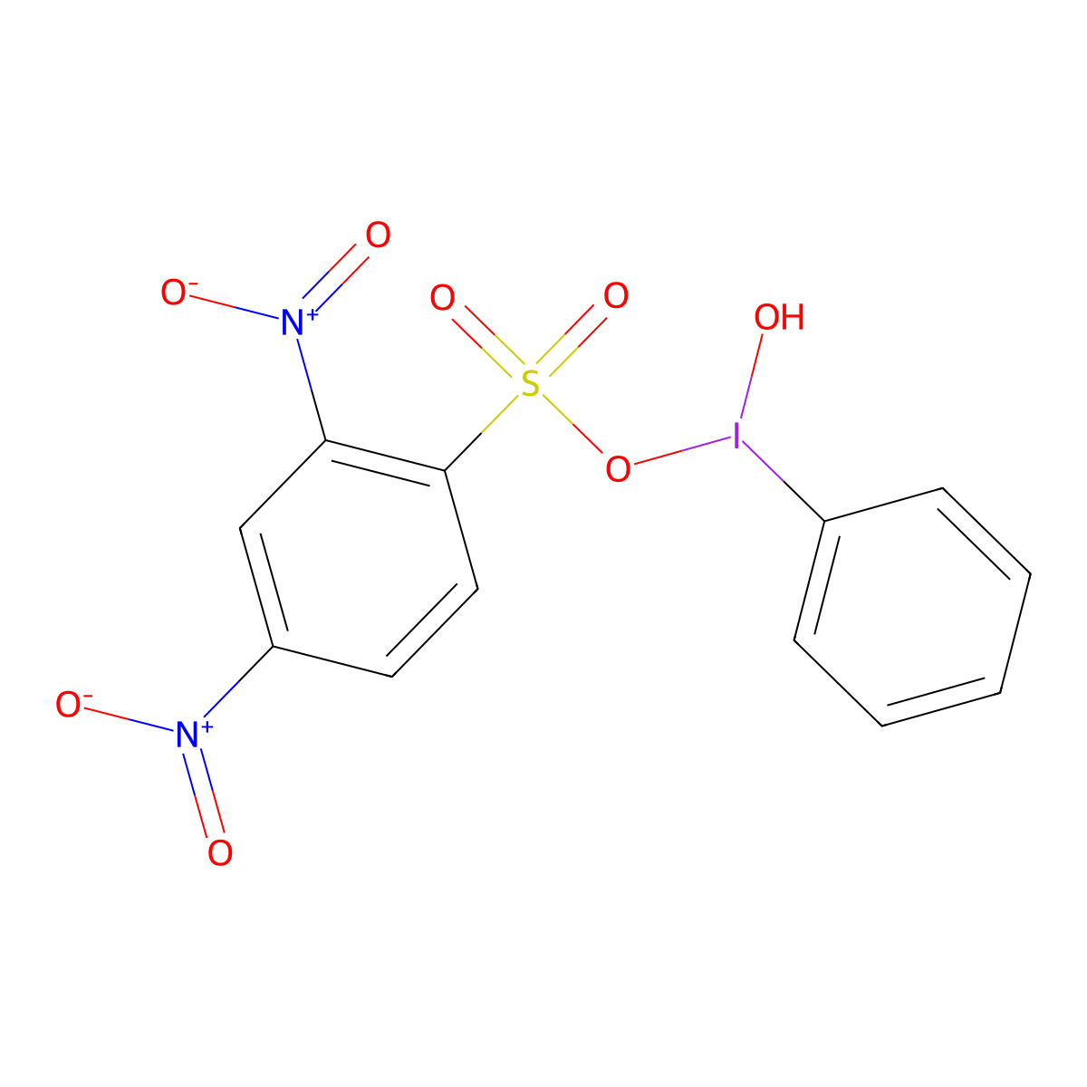 [Hydroxy-(2,4-dinitrobenzenesulfonyloxy)iodo] benzene molecular structure, CAS 389614-53-3