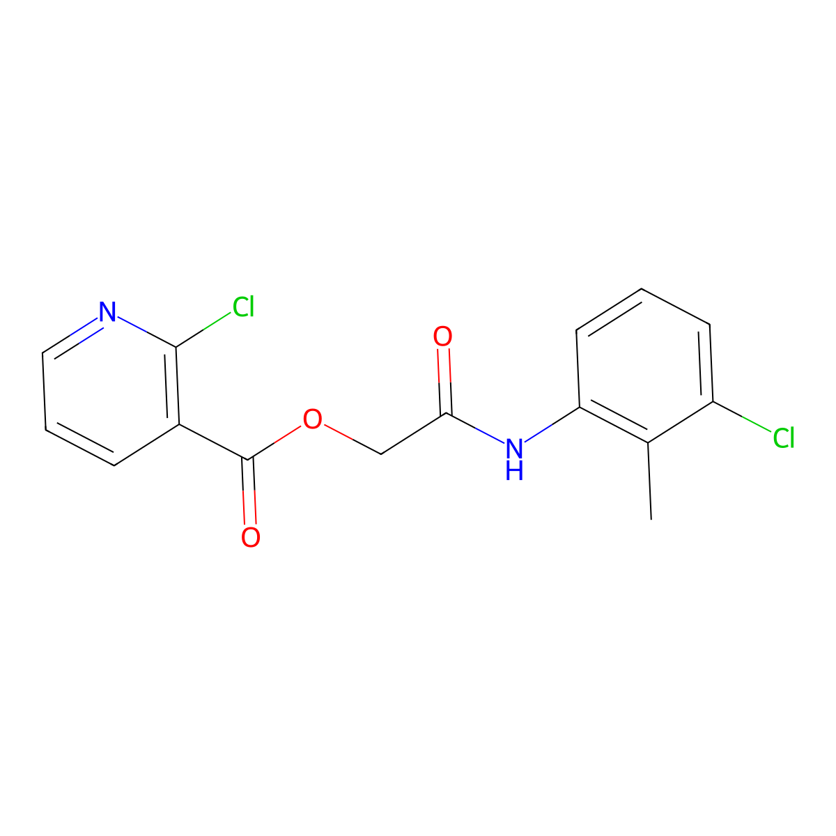 [(3-Chloro-2-methylphenyl)carbamoyl]methyl 2-chloropyridine-3-carboxylate molecular structure, CAS 389620-32-0
