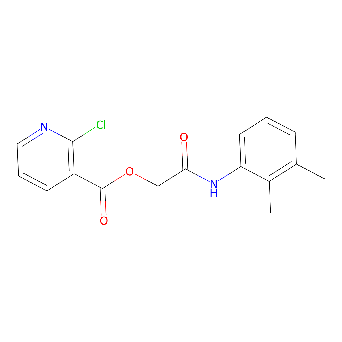 [(2,3-Dimethylphenyl)carbamoyl]methyl 2-chloropyridine-3-carboxylate molecular structure, CAS 389620-33-1