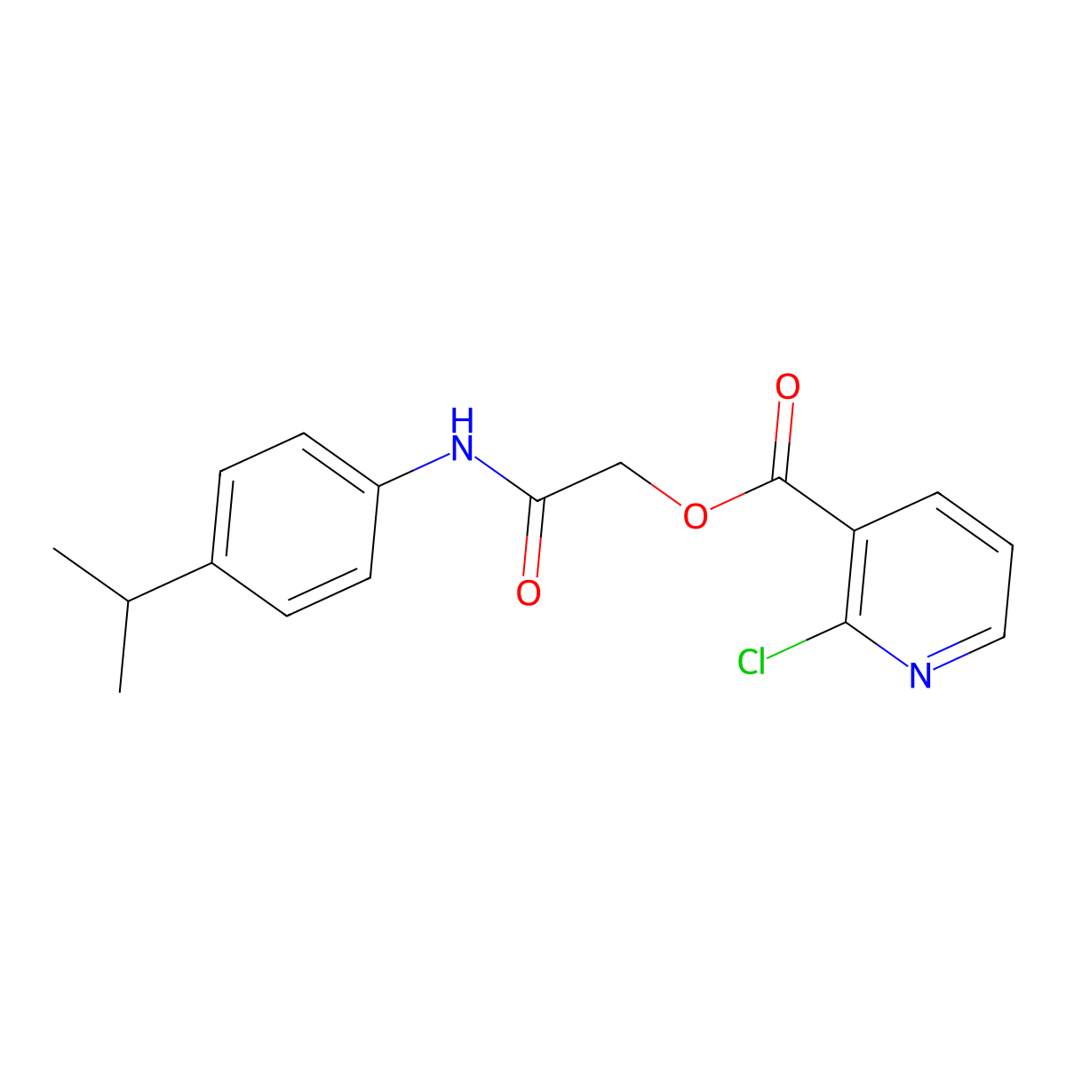 {[4-(Propan-2-yl)phenyl]carbamoyl}methyl 2-chloropyridine-3-carboxylate molecular structure, CAS 389620-36-4