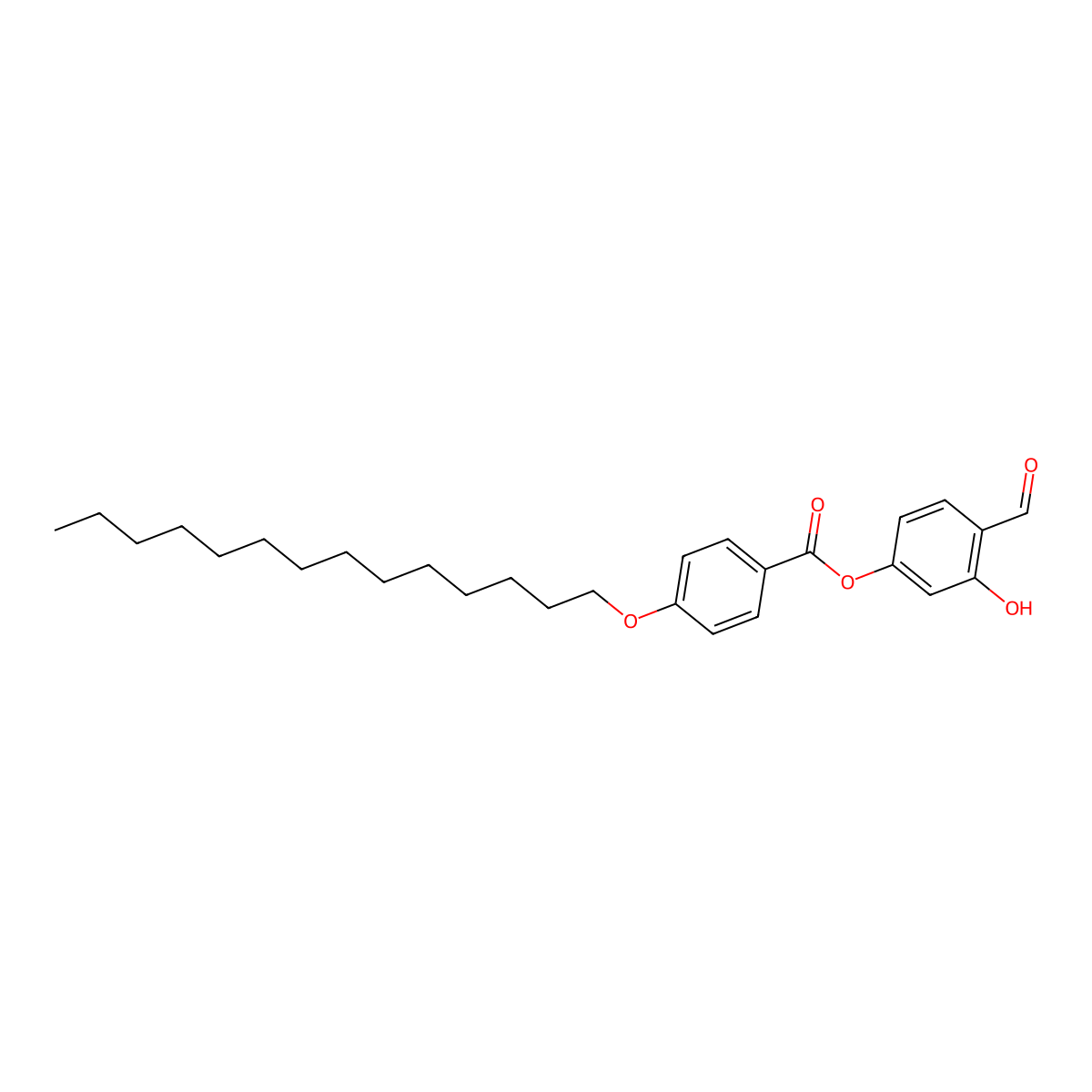 4-Formyl-3-hydroxyphenyl 4-(tetradecyloxy)benzoate molecular structure, CAS 389621-89-0