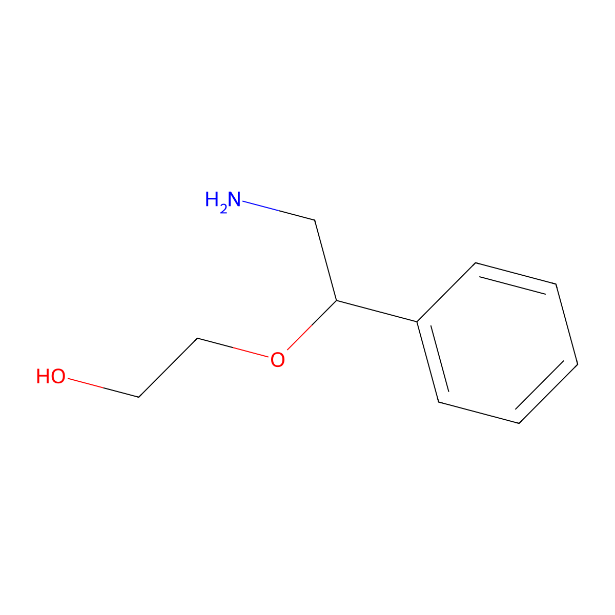 2-(2-Hydroxyethoxy)-2-phenylethanamine molecular structure, CAS 389627-87-6