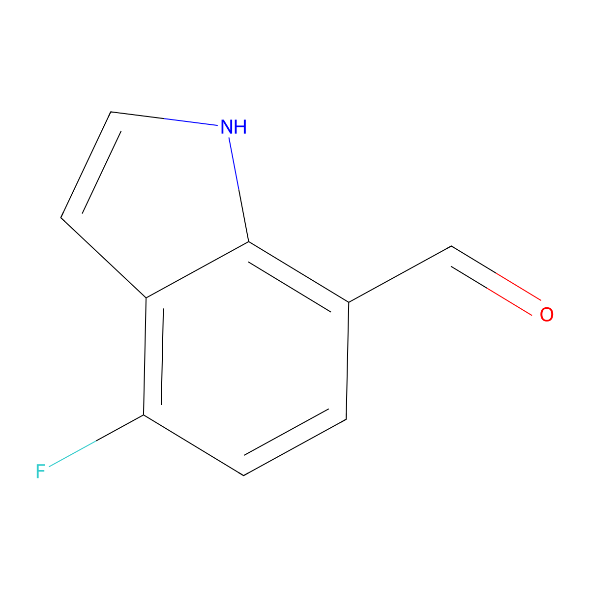 4-fluoro-1H-indole-7-carbaldehyde molecular structure, CAS 389628-19-7
