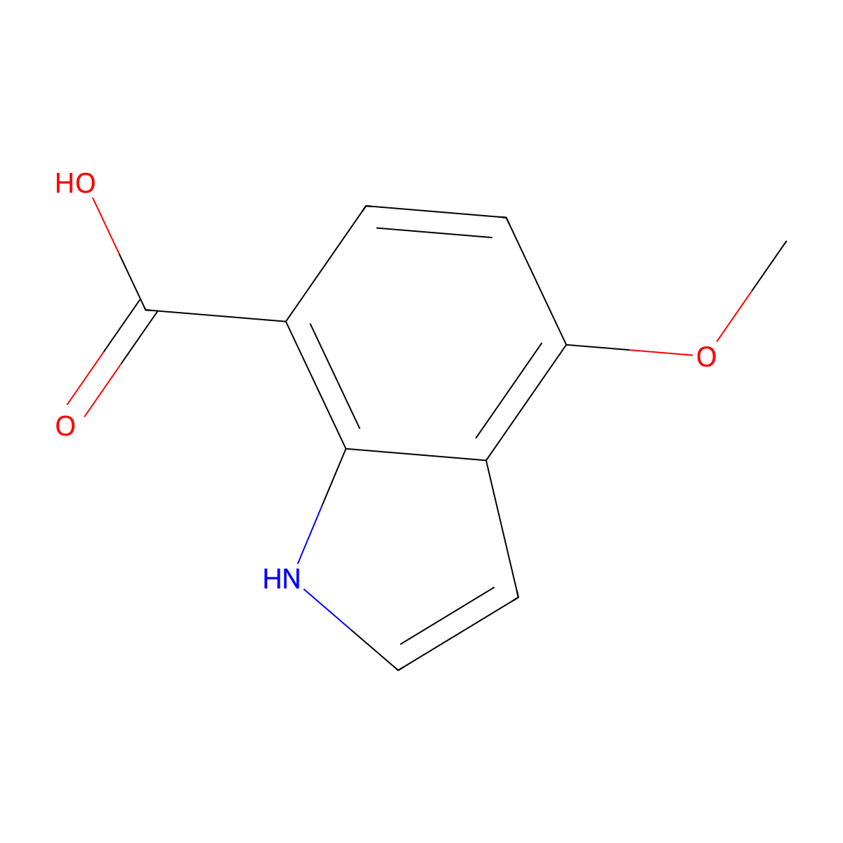 4-methoxy-1H-indole-7-carboxylic acid molecular structure, CAS 389628-52-8