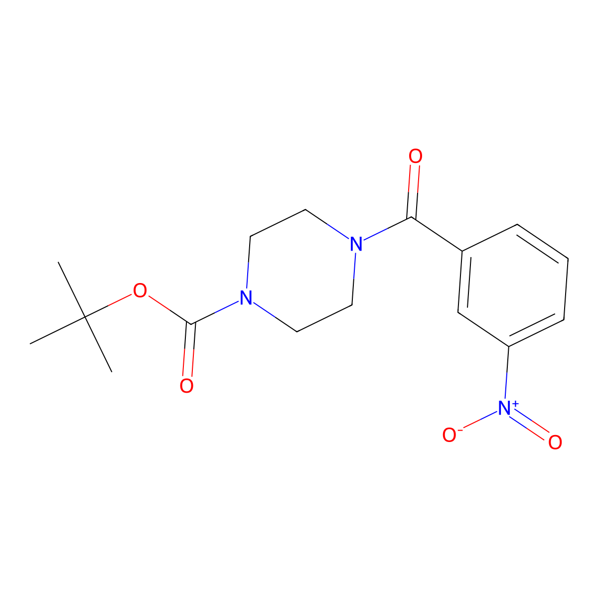 tert-Butyl 4-(3-nitrobenzoyl)piperazine-1-carboxylate molecular structure, CAS 389628-56-2