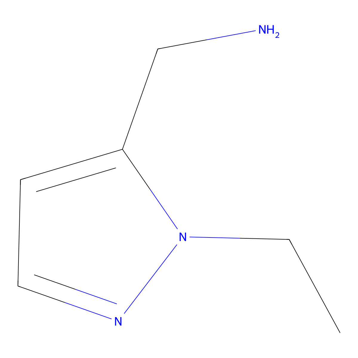 (1-ethyl-1H-pyrazol-5-yl)methanamine molecular structure, CAS 389630-97-1