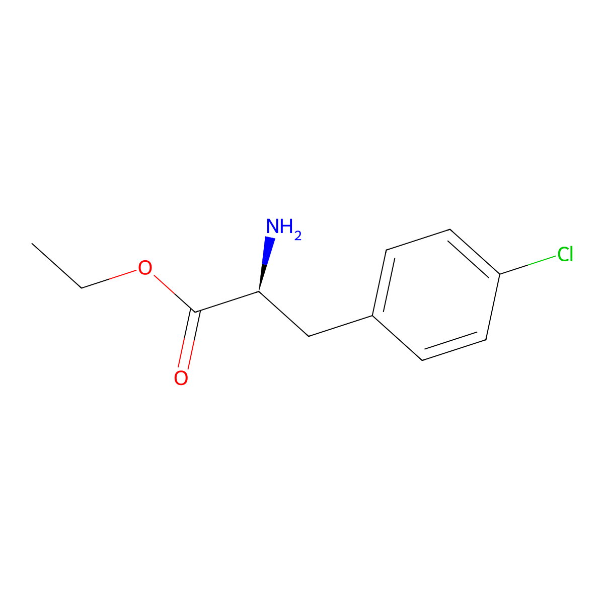 4-Chlorophenylalanine ethyl ester molecular structure, CAS 38964-54-4
