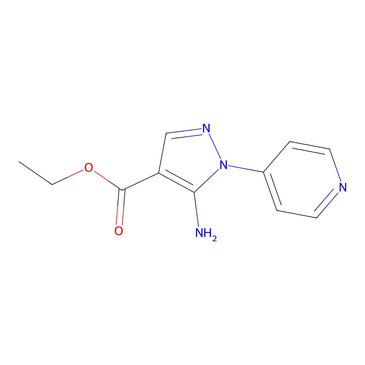 Ethyl 5-amino-1-(pyridin-4-YL)-1H-pyrazole-4-carboxylate molecular structure, CAS 38965-48-9