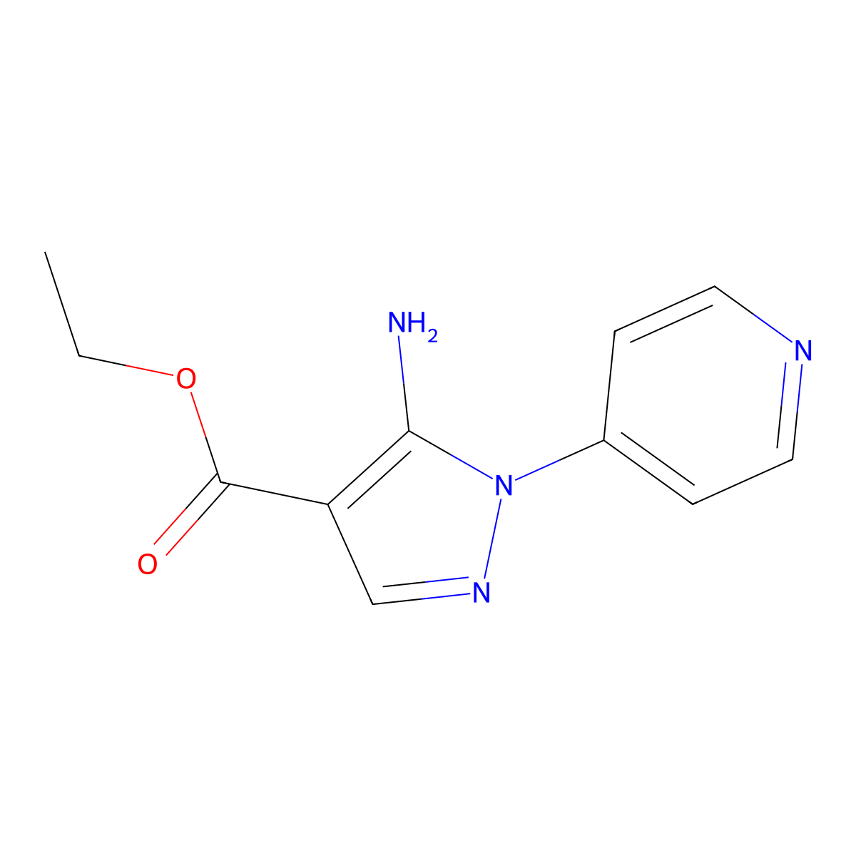Ethyl 5-amino-1-(pyridin-4-YL)-1H-pyrazole-4-carboxylate molecular structure, CAS 38965-48-9