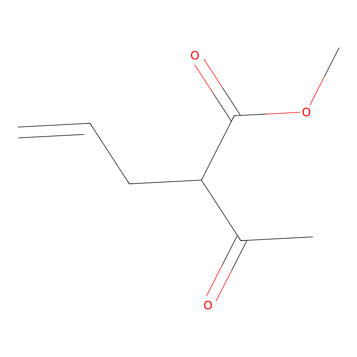4-Pentenoic acid, 2-acetyl-, methyl ester molecular structure, CAS 3897-04-9